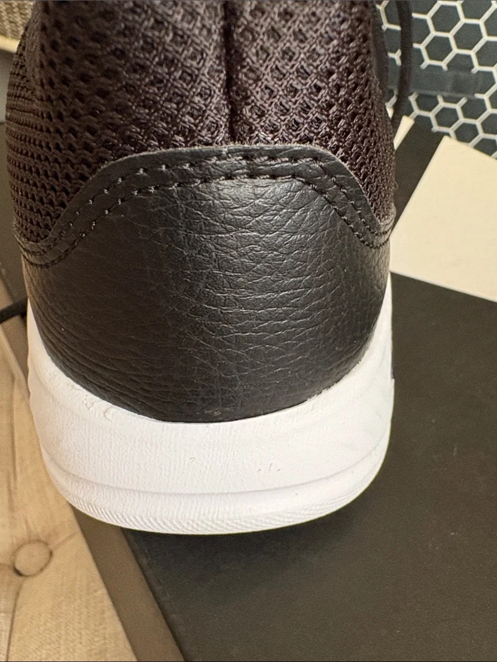 adidas Black and White Mesh Running Sneakers